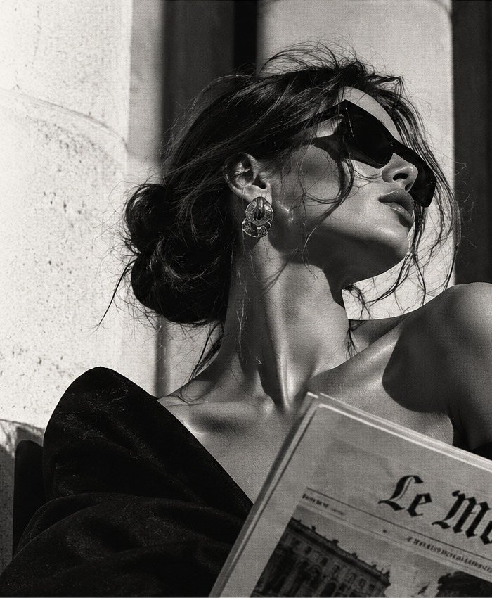 Black and white editorial portrait from the Love, Juliet homepage