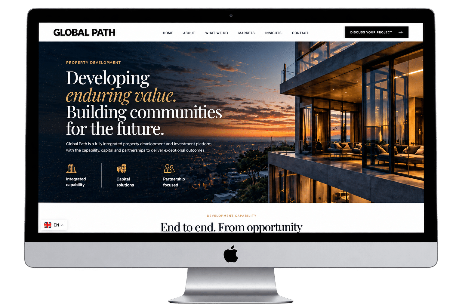 A custom-built page of the Global Path website
