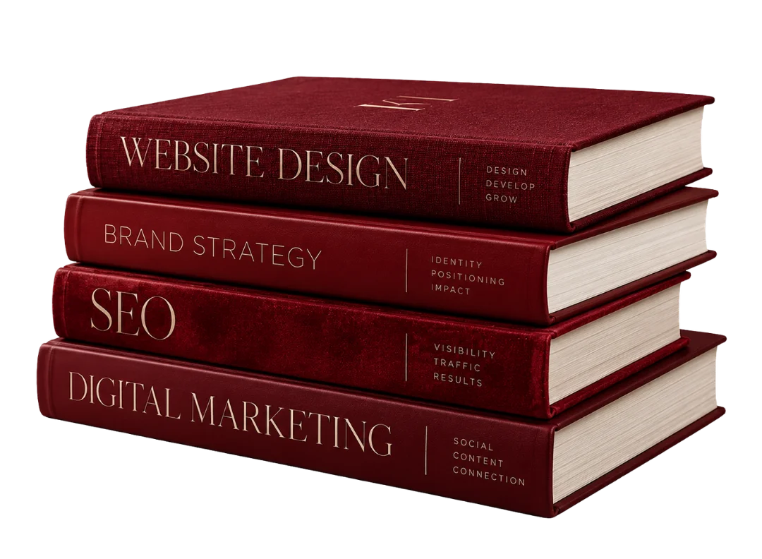 Stack of books representing keyword research and content strategy