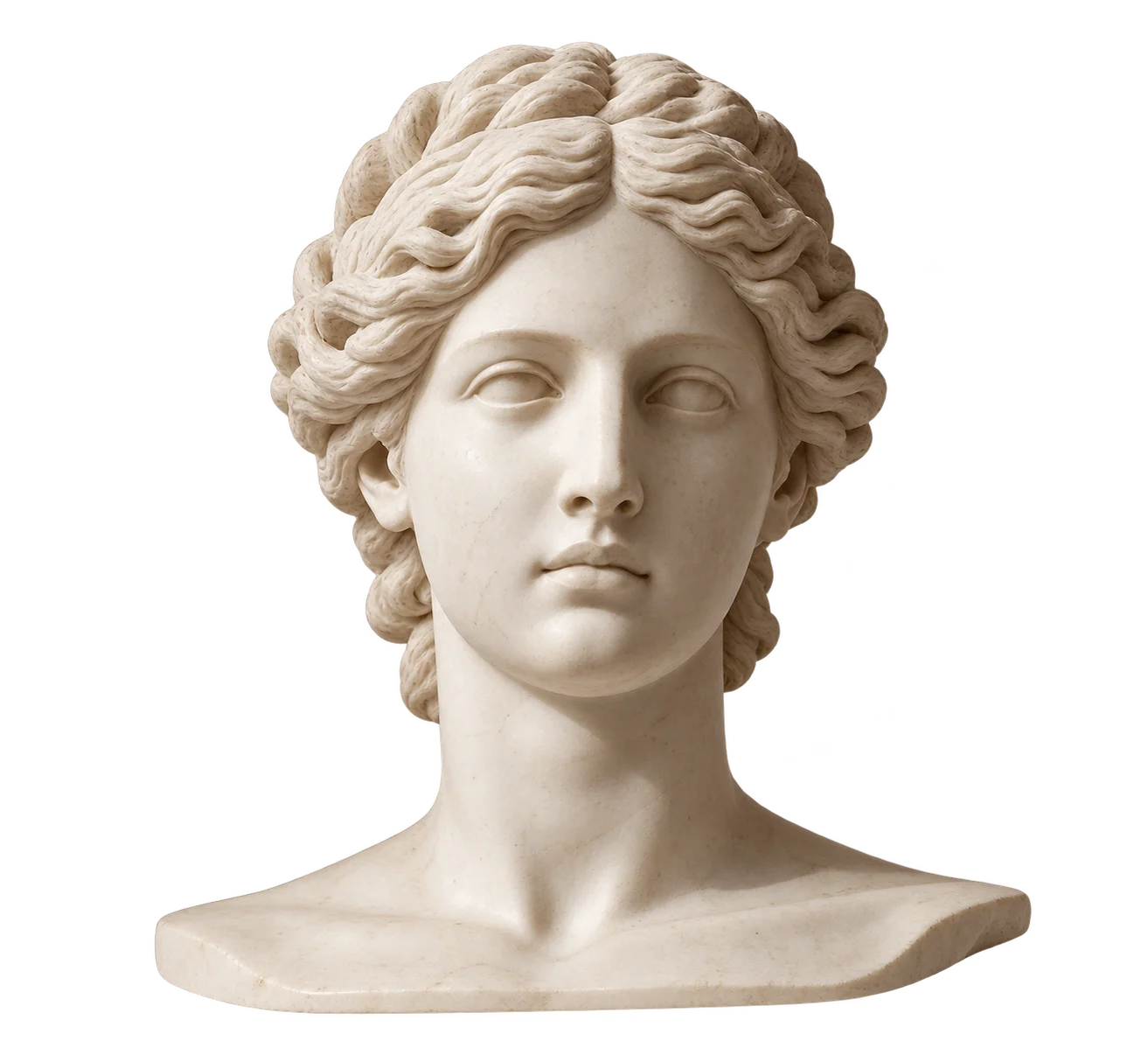 Classical marble bust representing brand authority