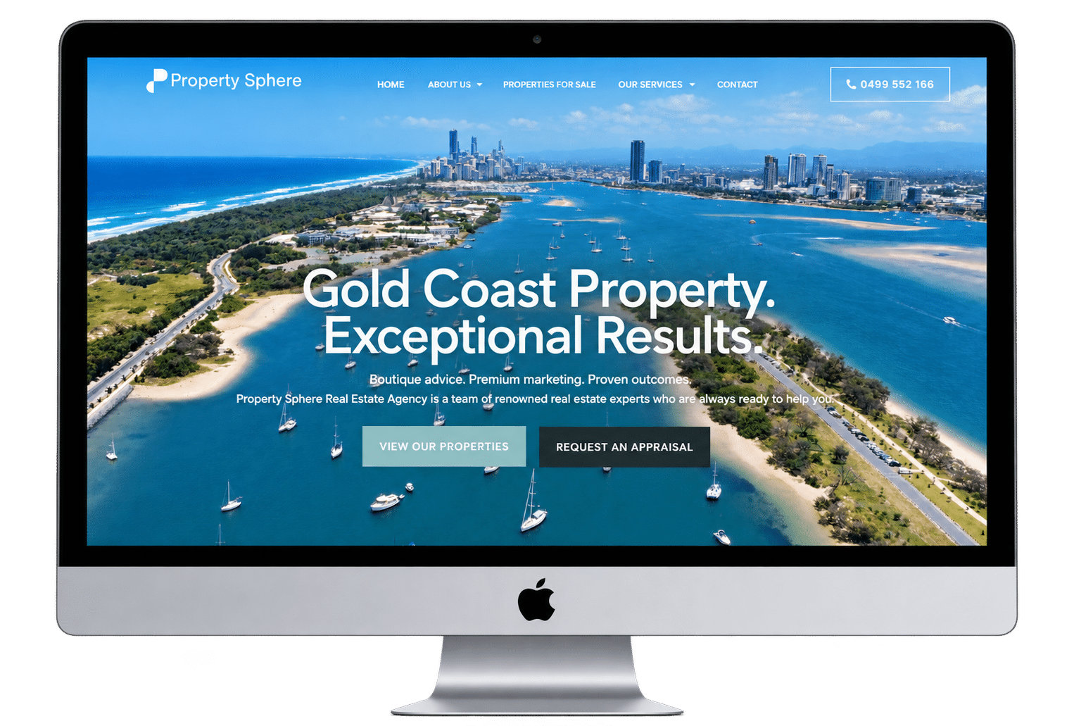 The new Property Sphere website on a laptop and phone