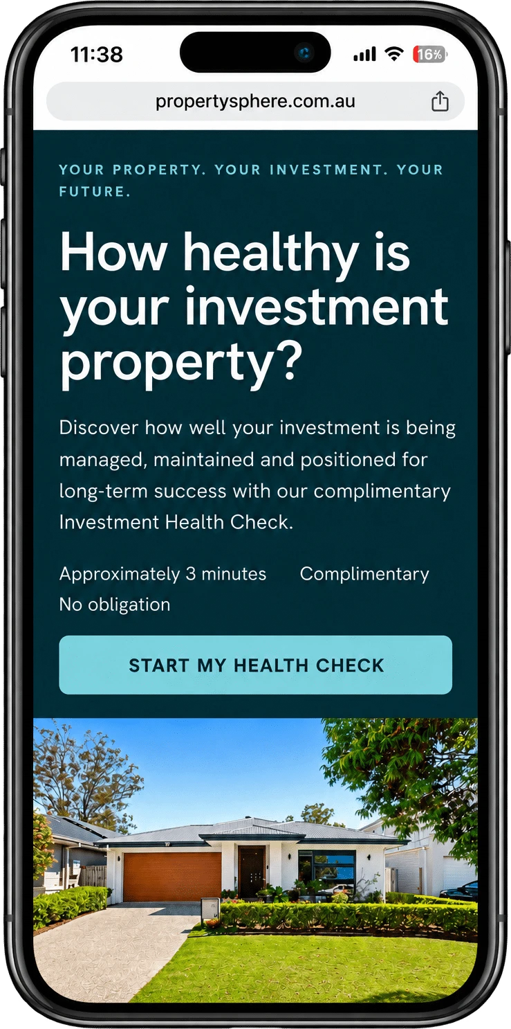 The Investment Health Check: the welcome screen